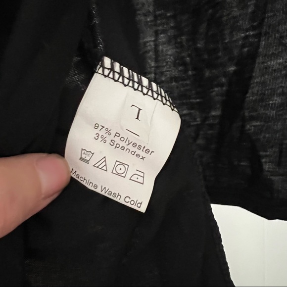 Black Cut-Out Cold-Shoulder Mock-Neck Top - Picture 4 of 4